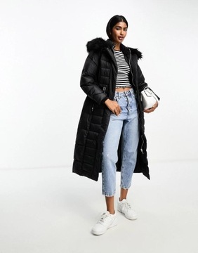 RIVER ISLAND CZARNA PUCHOWA KURTKA Z KAPTUREM T2M NH2__M