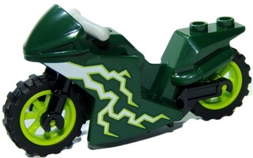 LEGO POJAZD MOTOCYKL MOTOR BŁYSKAWICA C.ZIELONY