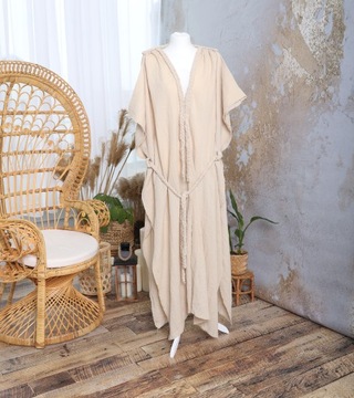 Boho Pareo-Sukienka Plażowa maxi z MUŚLINU PL prod