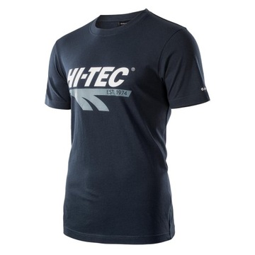Koszulka męska Hi-Tec Retro granatowa L T-shirt męski okrągły dekolt
