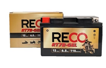Akumulator motocyklowy żelowy Reco RT7B-GEL YT7B-BS YT7B-4 12V 6,5Ah 110A