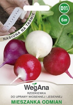 RZODKIEWKA MIX odmian NASIONA NA TAŚMIE 6m