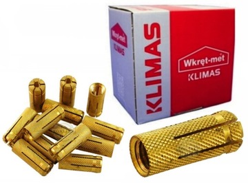 KLIMAS KRM-080624 Tuleja mosiężna rozporowa 8x24mm M6 50 sztuk