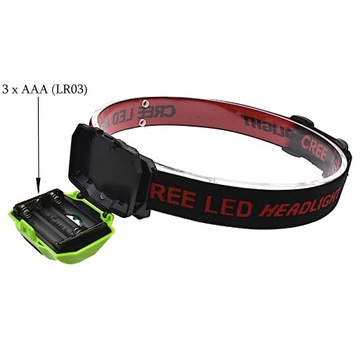 Фонарик LAMP HEAD LAMP 1W + 2 красных светодиода
