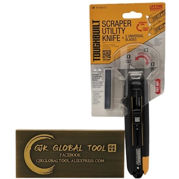 ToughBuilt TB-H4S5-01 Scraper Utility Knife 5 Blades - Transforming Utili