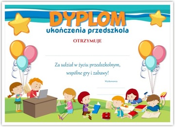 Dyplom przedszkolaka - zakończenie roku szkolnego