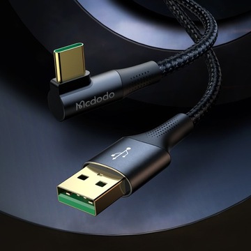 MCDODO УГЛОВОЙ КАБЕЛЬ USB-C ДЛЯ БЫСТРОЙ ЗАРЯДКИ ДЛЯ SAMSUNG USB TYPE C 6A 65W 1M