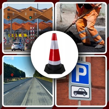 Дорожный конус, предупреждающий пост, ОТРАЖАЮЩИЙ, 50 см