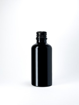 Butelka szklana 50 ml czarna z nakrętką aluminiową czarną