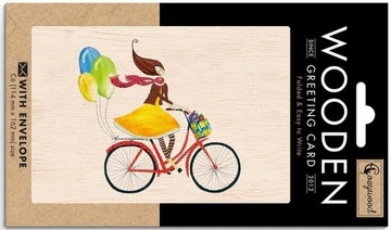 KARNET DREWNIANY C6 + KOPERTA ROWER Z BALONAMI