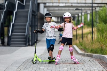 Розовый комплект CROXER с защитой Fiber XS + шелковистый шлем XS