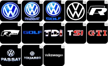 2x ЛОГОТИПА VW R GOLF R SCIROCCO R TIGUAN R T-ROC R СВЕТОДИОДНАЯ ГОЛОГРАММА HD ПРОЕКТОР