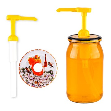 słoik 900ml na miód + dozownik z zakrętką do miodu