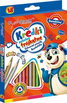 KREDKI OŁÓWKOWE BAMBINO TRÓJKĄTNE 18 kol