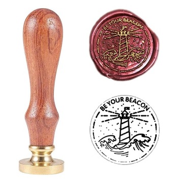Pieczęć, stempel do wosku, laku wzór LATARNIA W FALACH