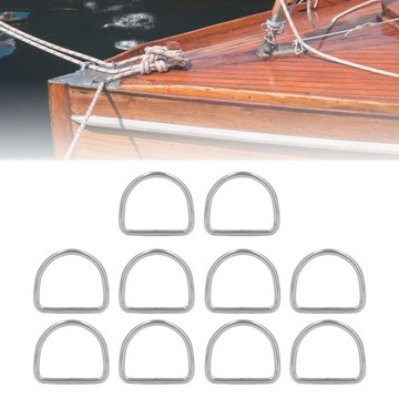 10 шт. D-образные кольца из нержавеющей стали 316