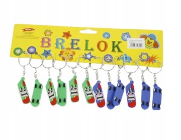 DESKOROLKA GUMOWY BRELOK DO KLUCZY ZESTAW 12SZT