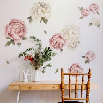 БОЛЬШОЙ НАБОР НАКЛЕЙКИ НА НАСТЕНУ ПИОНЫ, ЦВЕТЫ