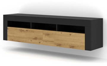 Szafka RTV MORENO 160 czarny mat / dąb artisan