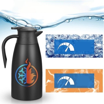 СТАЛЬНОЙ СТОЛ-ТЕРМОС КУВШИН ДЛЯ КОНФЕРЕНЦИЙ 2 Л, ЧЕРНЫЙ