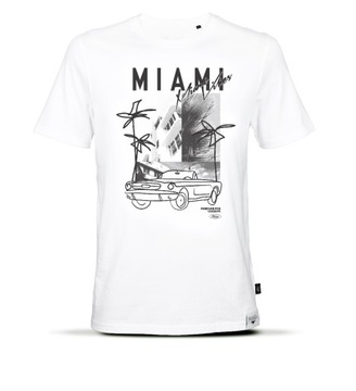 ФУТБОЛКА FORD MUSTANG MIAMI VIBES OE, БЕЛАЯ, размер X