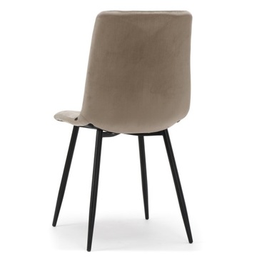 KRZESŁO TAPICEROWANE PIKOWANE WELUROWE DO SALONU JADALNI CIEMNOBEŻOWE PARMA