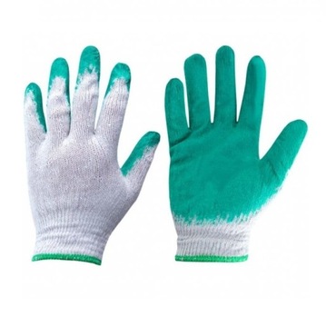 Rękawice robocze WAMPIRKI polycotton+lateks zielo.