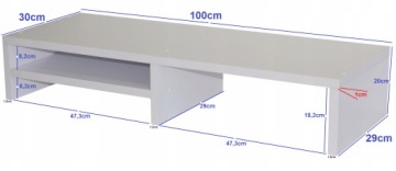 PÓŁKA PODSTAWKA POD MONITOR lub TELEWIZOR SOLIDNA NA WYMIAR 100x30x20 (cm)