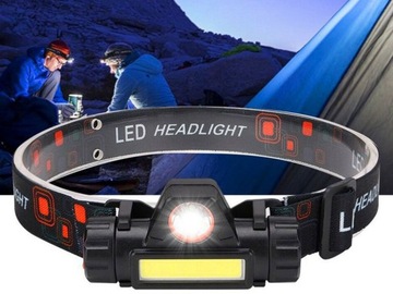 LAMPKA CZOŁOWA LATARKA CZOŁÓWKA LED COB USB MAGNES