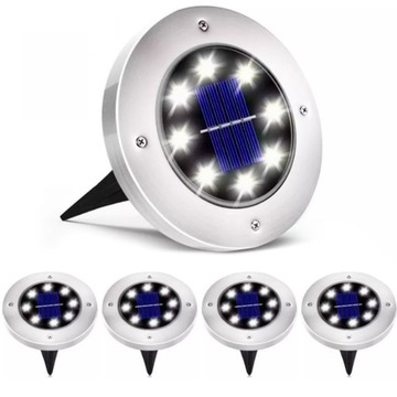 4x LAMPKI OGRODOWE SOLARNE GRUNTOWE NAJAZDOWE LED