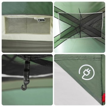 Семейная палатка, 9 мест, зеленая, водонепроницаемая