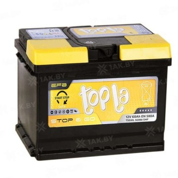 AKUMULATOR TOPLA START&STOP EFB 12V 60AH 640A 3 LATA GWARANCJI
