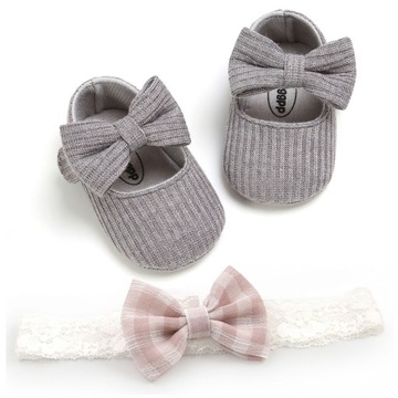 BUCIKI buty chrzest NIEMOWLĘCE 19 7-12 + OPASKA