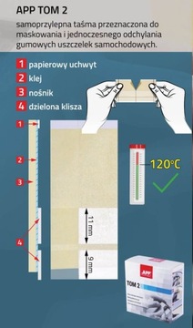 APP VOLUME 2 - Лента малярно-отклоняющая с разделенной пленкой 9/11мм 50мм х 10м