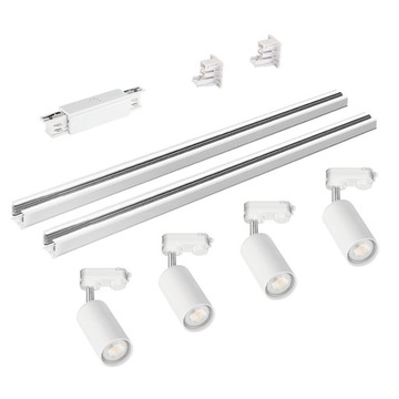 Zestaw szynowy 3 fazowy 4x Lampa na GU10 +2x Szyna