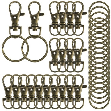 Dog Button Clip Hooks Keychain 20 Sets