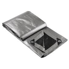 PLANDEKA 2x3 M SREBRNO-CZARNA Wodoszczelna 260G