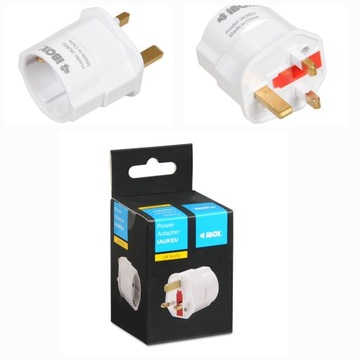 iBOX adapter przejściówka gniazdo zasilania UK do EU Anglia bezpiecznik