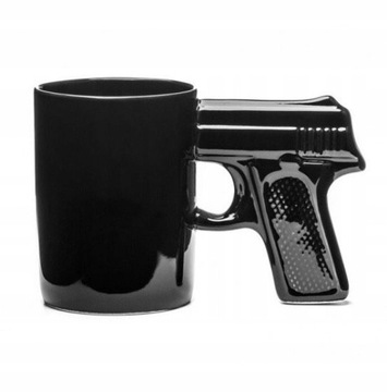 wystrzałowy kubek szeryfa pistolet czarny stylowy