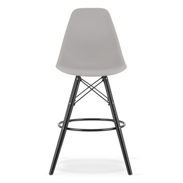 HOKER KRZESŁO BAROWE DREWNIANE NOGI SZARY