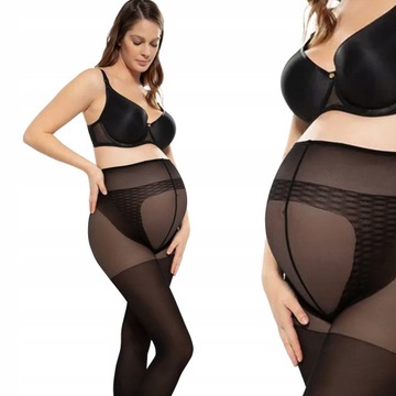 GATTA Rajstopy Ciążowe BODY PROTECT 100 DEN Nero czarne 3-M