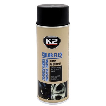 Guma w Sprayu K2 Color Flex Czarny Mat L343 400ml