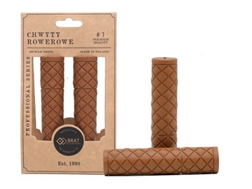 Chwyt rowerowy KARO 120/120 mm, brązowy, zestaw