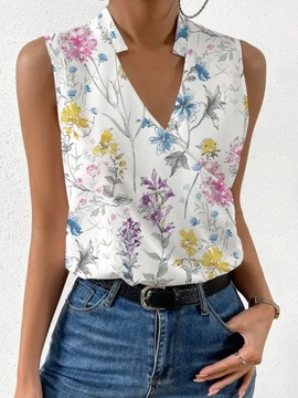 Women's Shirt Top Blouse Flower 2023 V-Neck Cross