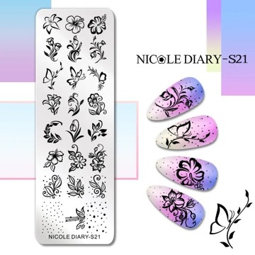 Штамп для украшения ногтей «ЦВЕТЫ»