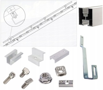 Соединитель для реек фотоэлектрических алюминиевых монтажных профилей 40х40