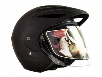 Kask Otwarty na Skuter Daszek Czarny Mat TORQ M
