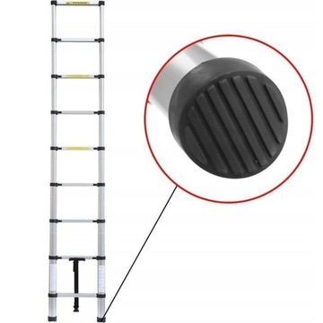 ТЕЛЕСКОПИЧЕСКАЯ ЛЕСТНИЦА 4,4 М АЛЮМИНИЕВАЯ РАСШИРЯЕМАЯ СКЛАДНАЯ ПОРТАТИВНАЯ Подставка Heiz