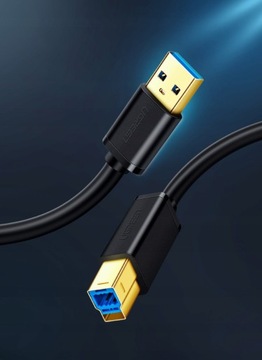 Кабель принтера USB 3.0 A-B UGREEN US210, 2 м (черный)