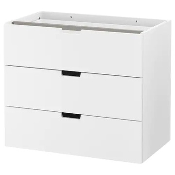IKEA NORDLI Komoda modułowa 3 szuflady biała 80x68